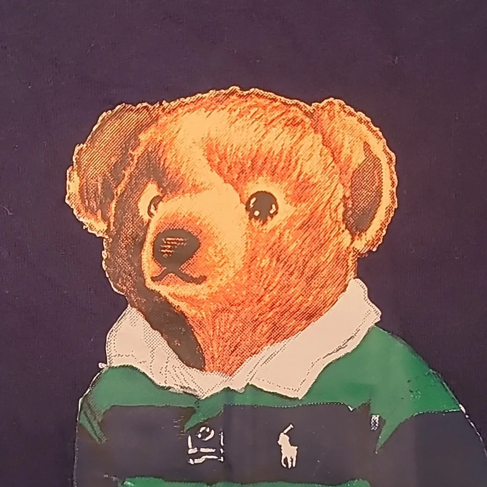 PREPPY BEAR Polo Ralph Lauren Dark Navy Cotton‎ Mens XXL Short Sleeve T Shirt